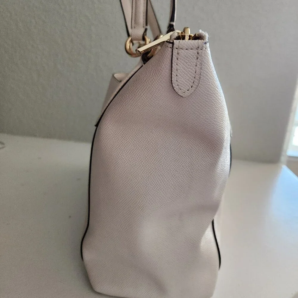 Coach Ava Cream Leather Shoulder Bag Purse Tote